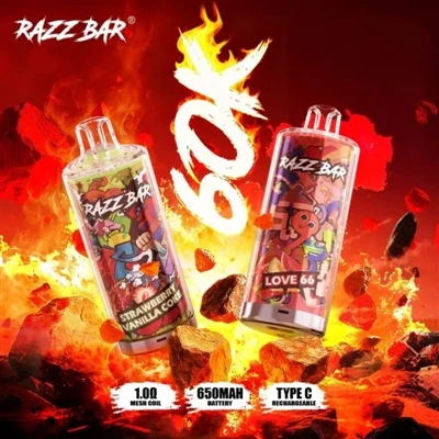 Cigarret electrònic d'un sol ús Razz Bar 60000|60.000 bufades, la millor opci...