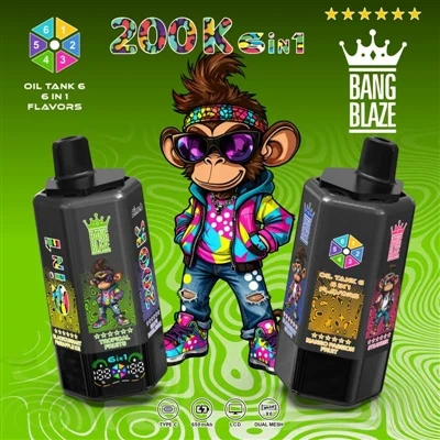 BANG BLAZE 200000 6en 1: sis sabors en un, podeu jugar amb ells durant molt d...