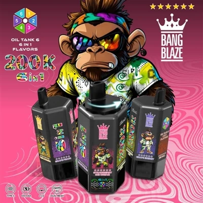 BANG BLAZE 200K 6 en 1: un pal a la mà, sis sabors per triar, fumeu fins que ...